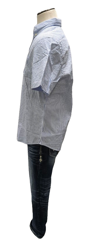 Ralph Lauren Blue/White Striped Button Up Seersucker Shirt S10