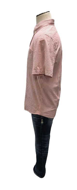 Ralph Lauren Red/White Striped Button Up Seersucker Shirt s9