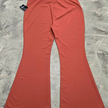 Forever 21+ Rust Knit Flare Pants – Women’s Size 3X – Zip Front Stretch