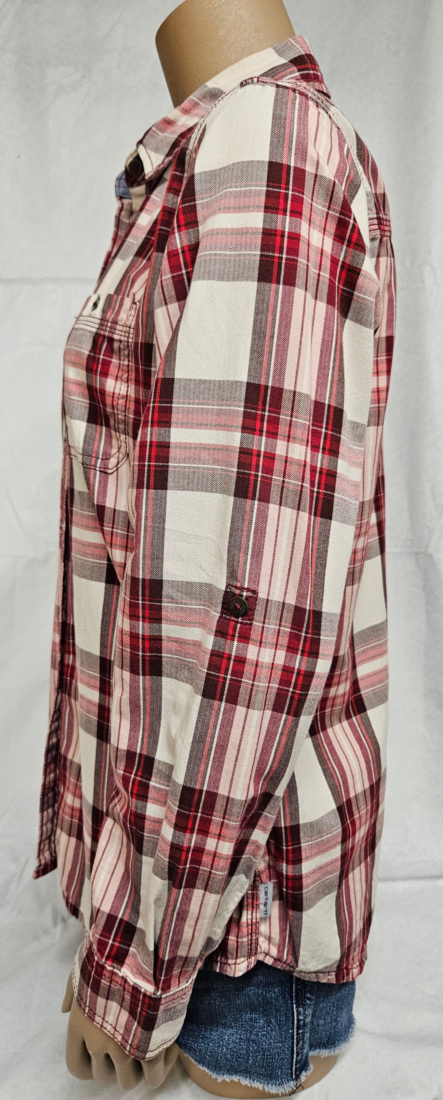 CARHARTT - Adjustable Long Sleeve Flannel Button Up Shirt