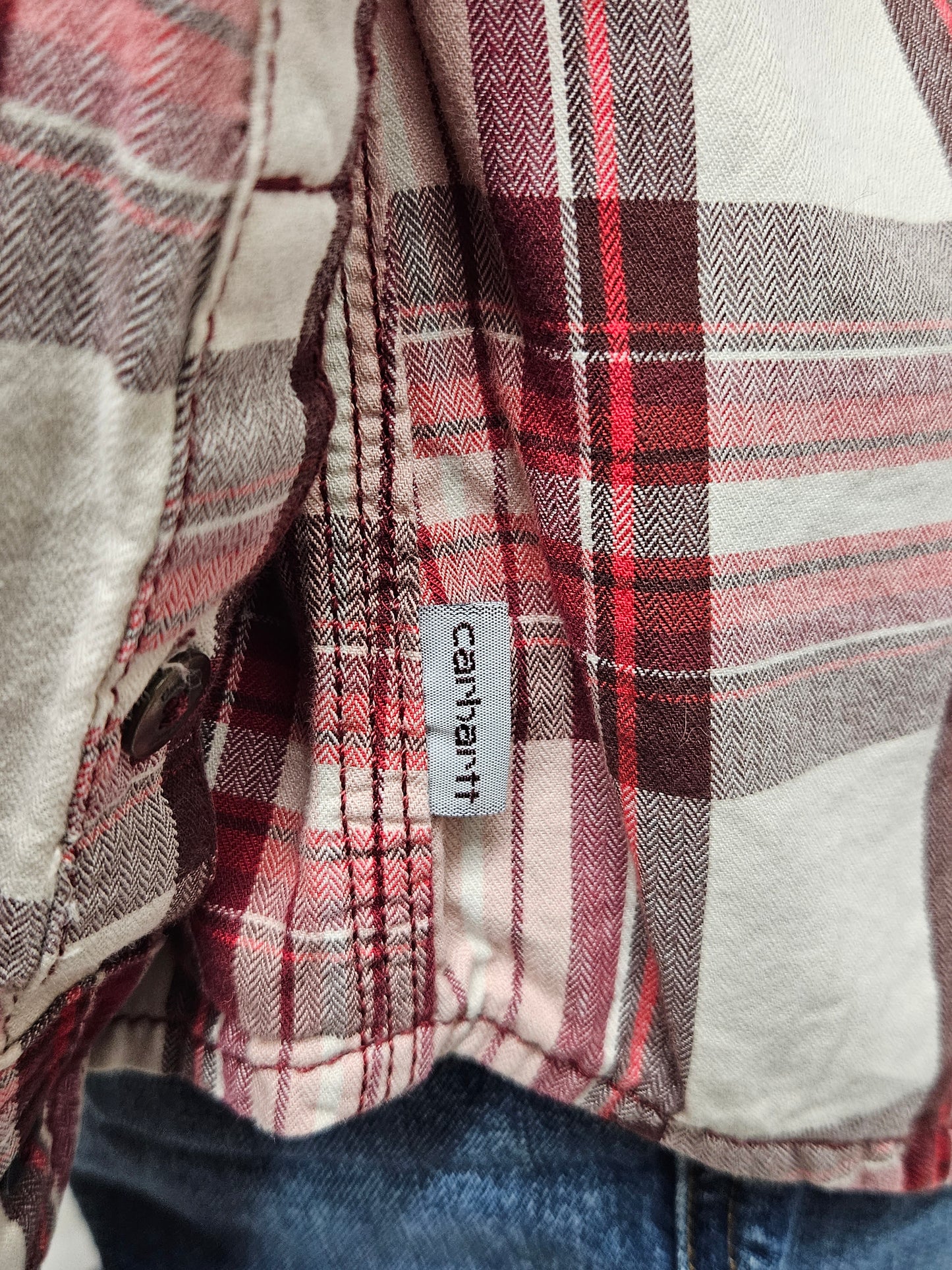 CARHARTT - Adjustable Long Sleeve Flannel Button Up Shirt