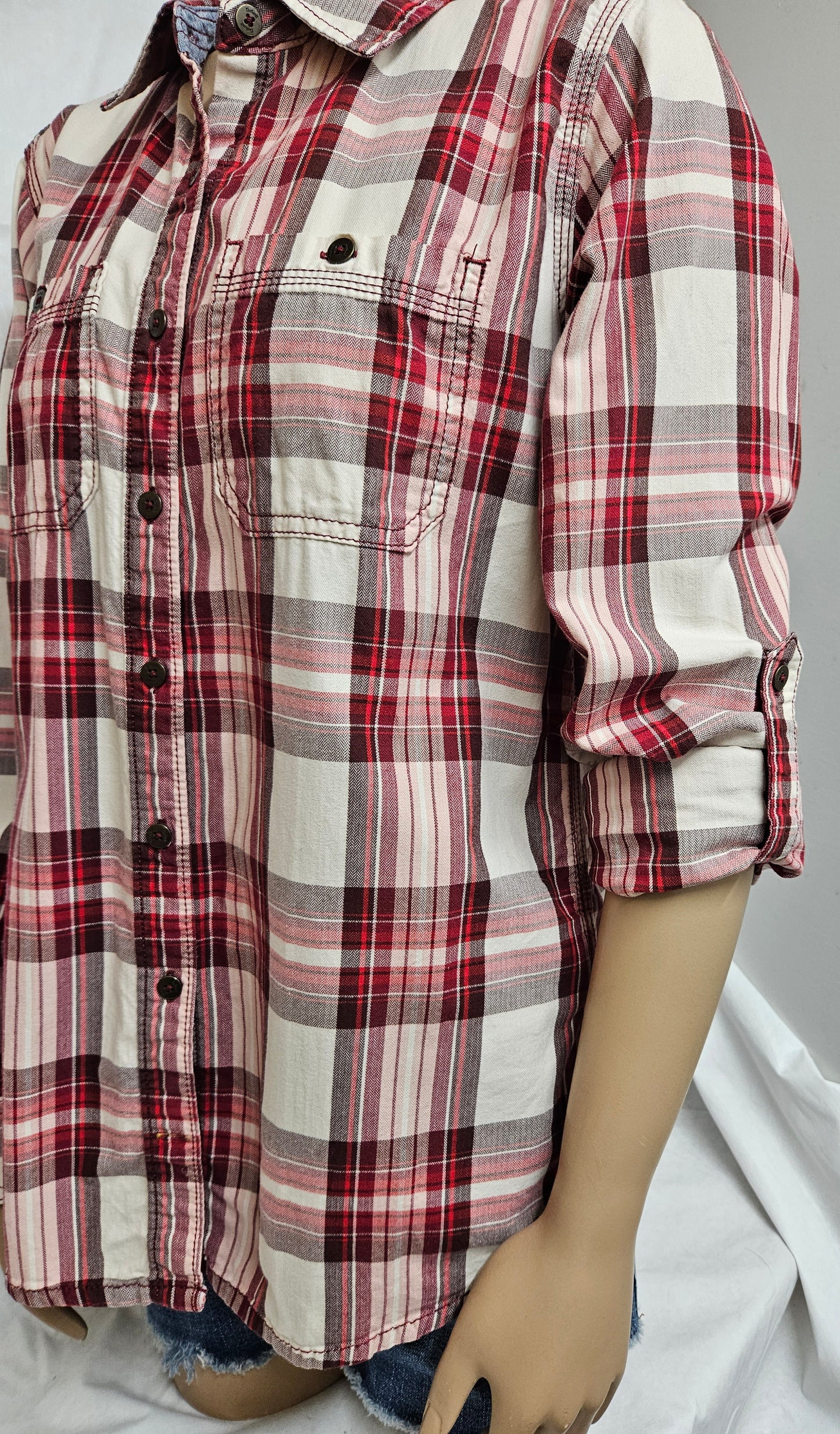 CARHARTT - Adjustable Long Sleeve Flannel Button Up Shirt