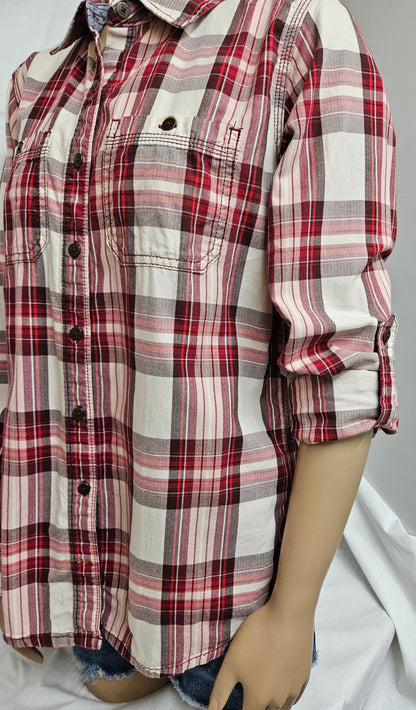 CARHARTT - Adjustable Long Sleeve Flannel Button Up Shirt