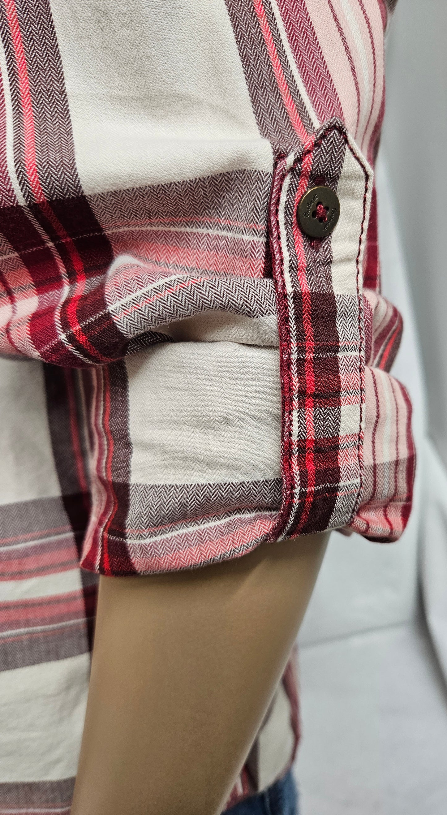 CARHARTT - Adjustable Long Sleeve Flannel Button Up Shirt