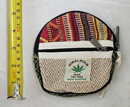 Cotton Hemp Wallet Round Coin Purse Bag