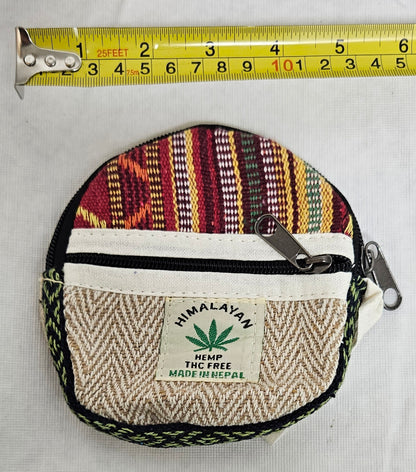 Cotton Hemp Wallet Round Coin Purse Bag