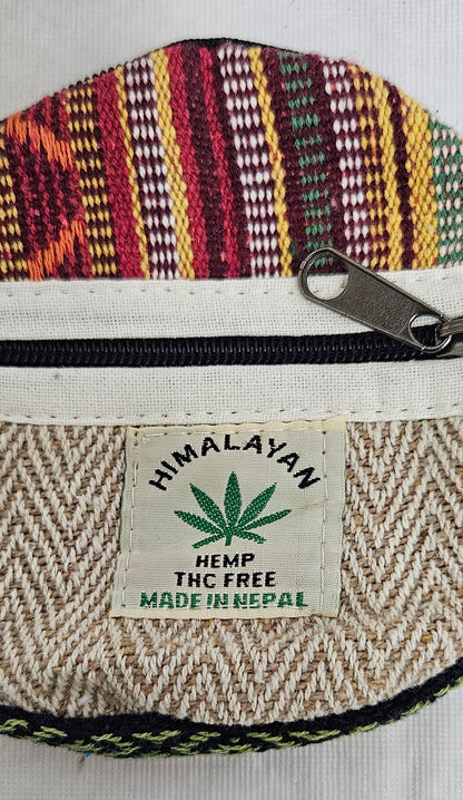 Cotton Hemp Wallet Round Coin Purse Bag