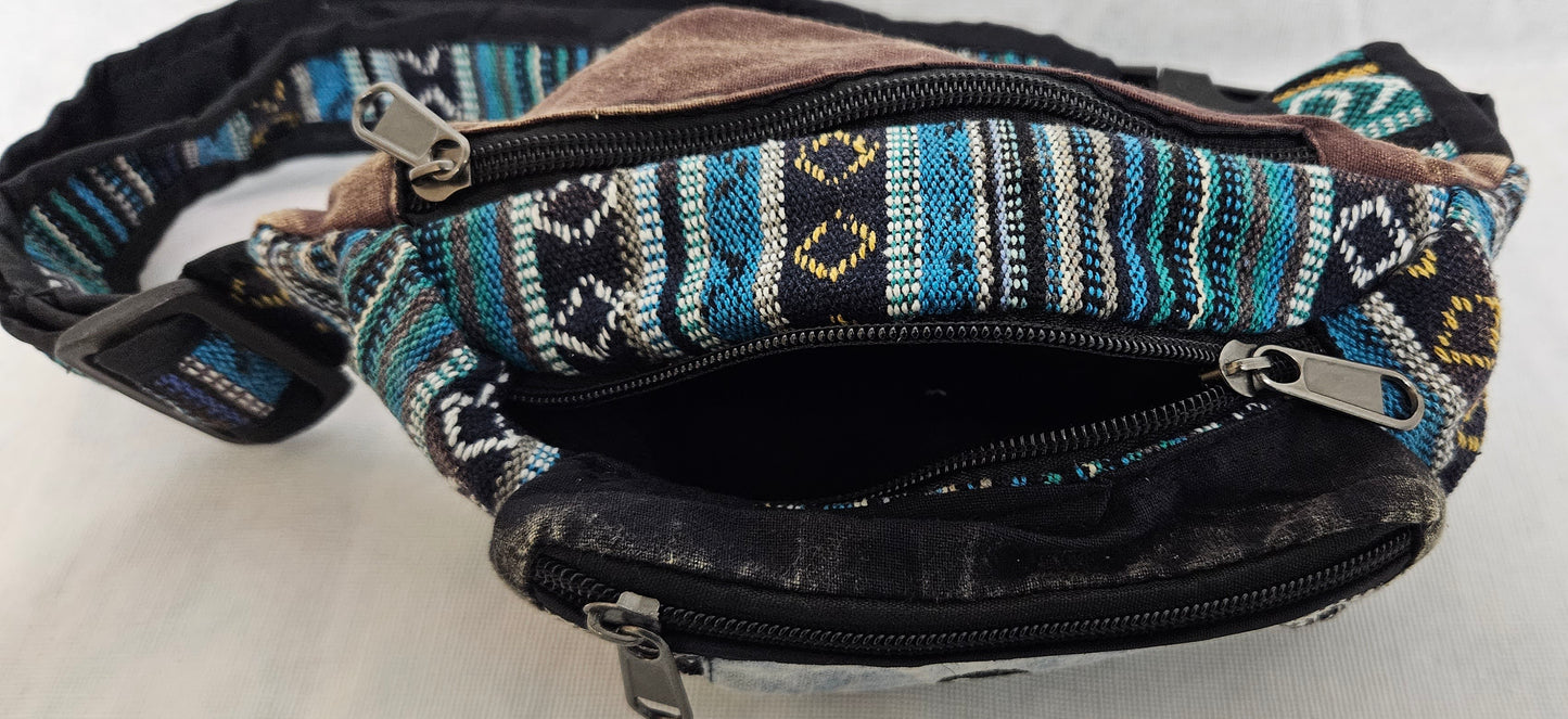 Cotton Himalayan Hemp Fanny Pack with Turtle on Front