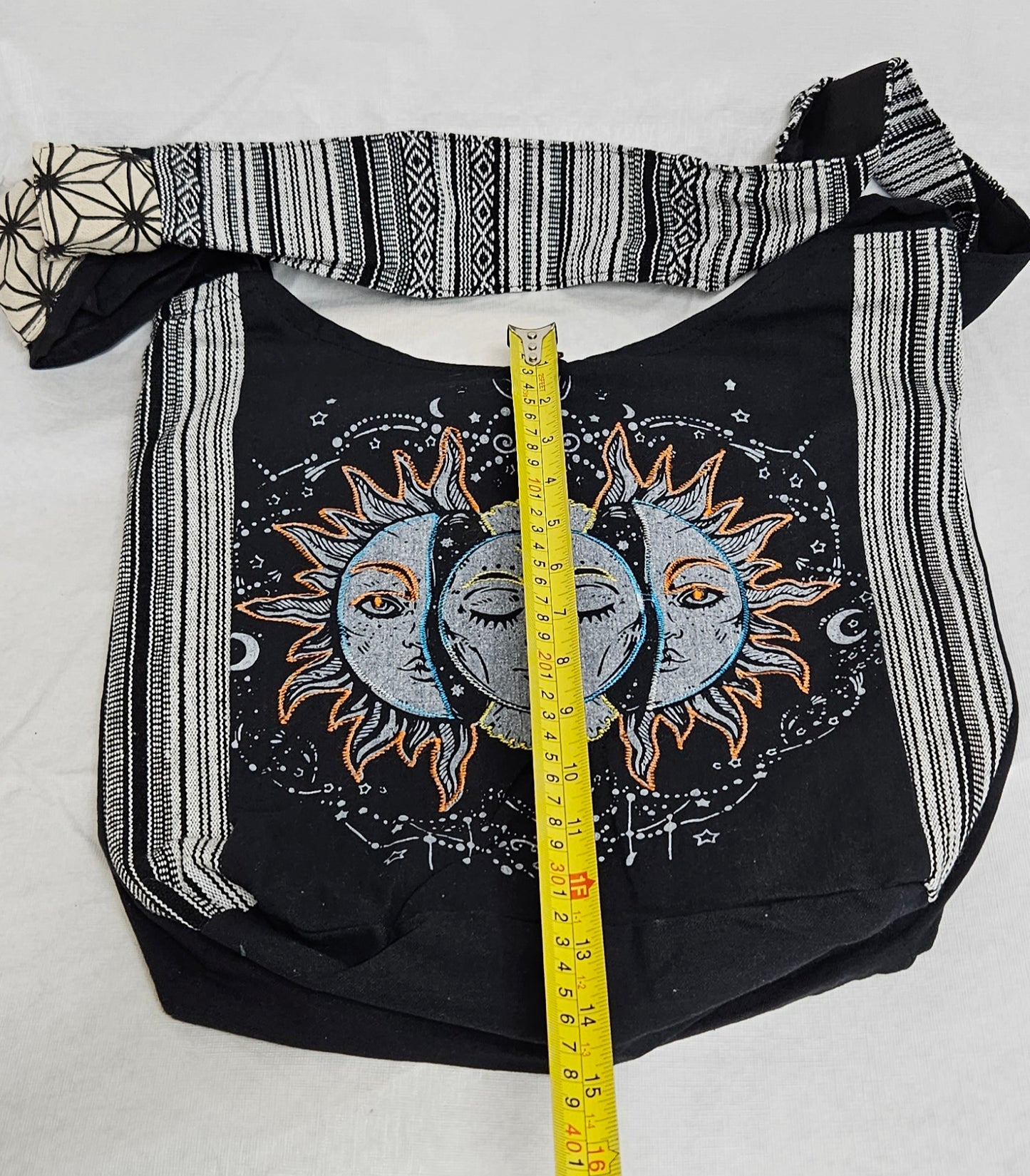 Large Cotton Ghary Triple Face Sun Moon Hobo Bag/Purse