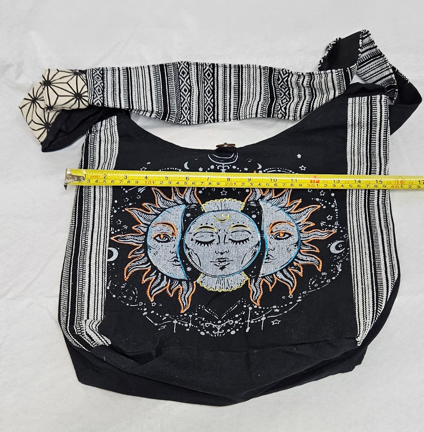 Large Cotton Ghary Triple Face Sun Moon Hobo Bag/Purse