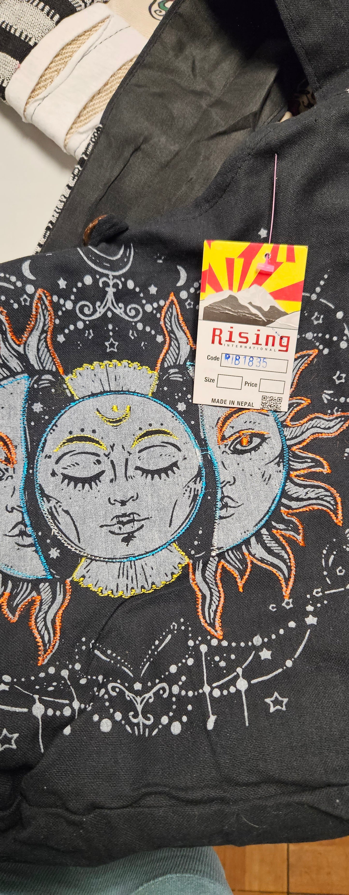 Large Cotton Ghary Triple Face Sun Moon Hobo Bag/Purse