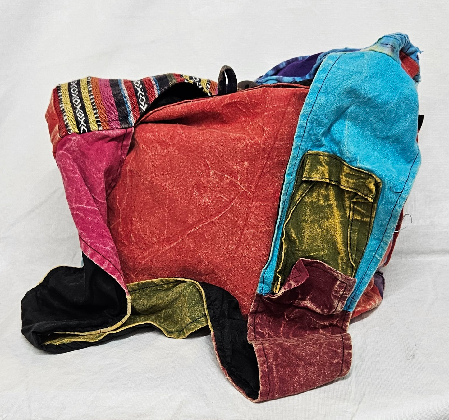 Large Cotton Himalayan Hemp Razor Patchwork Tree of Life Sun Moon Hobo Crossbody Bag