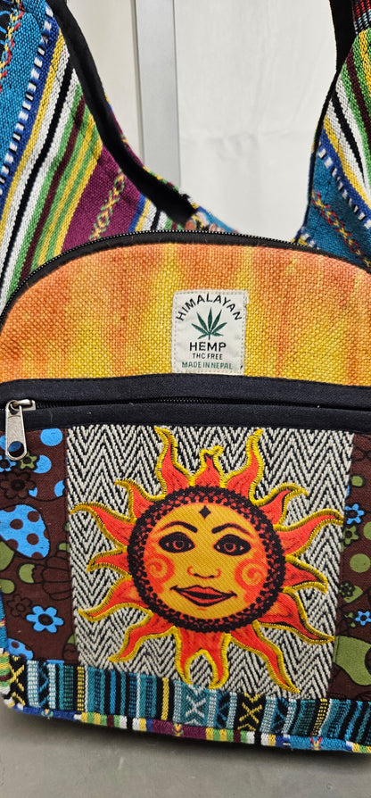 Large Hobo Style Purse/Bag With a Sun on the Front