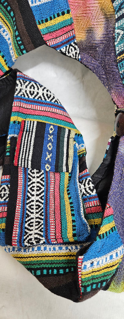 Large Hobo Style Purse/Bag With 2 Elephants and a Peace Sign on the Front