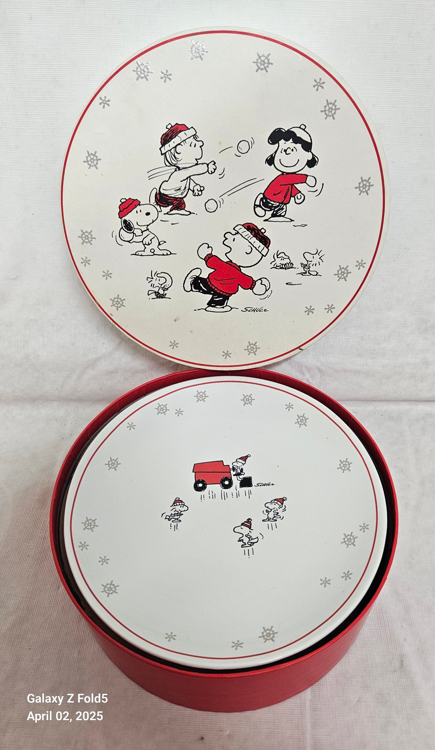 Hallmark Peanuts Dessert Plates Set of 4 with Box