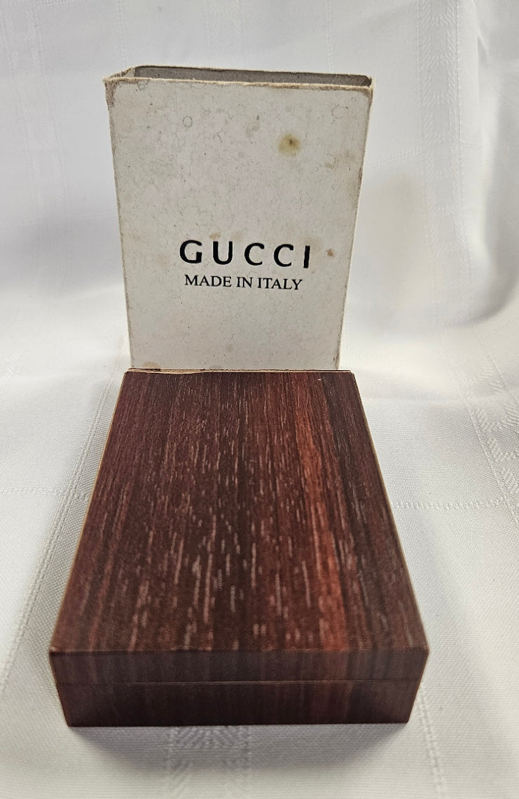 Vintage Gucci Lighter with Wooden Box Made In Italy