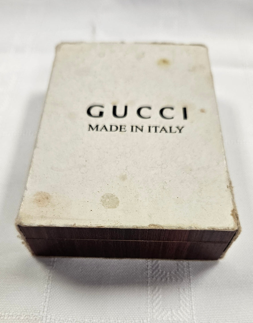 Vintage Gucci Lighter with Wooden Box Made In Italy