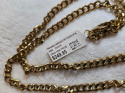 Ranjana Khan Labradorite 24 1/2" Drop Necklace - Bee Theme