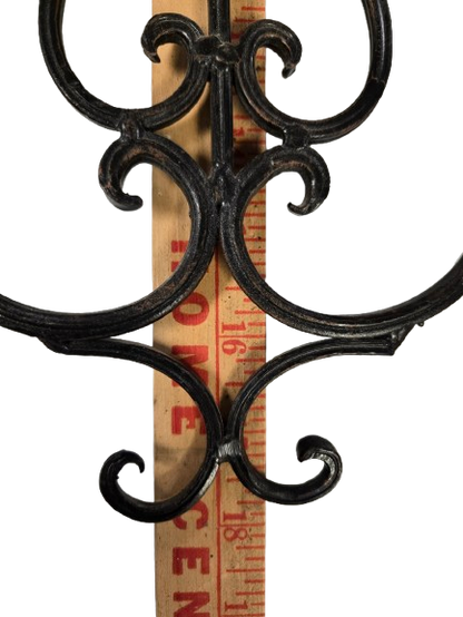 Vintage Wrought Iron Caged Glass Wall Sconce, Vase, Planter