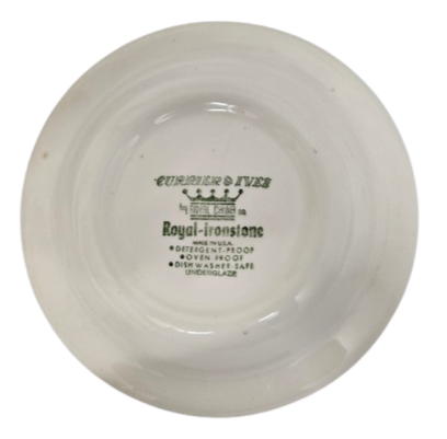 Vintage Currier & Ives Blue Early Winter by Royal China Soup Bowl