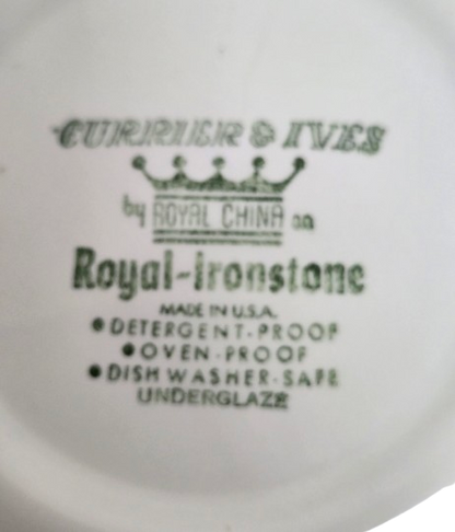 Vintage Currier & Ives Blue Early Winter by Royal China Soup Bowl