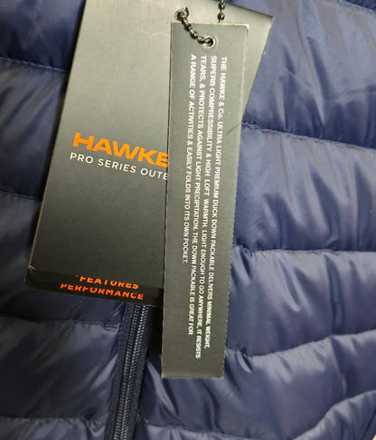 Hawke & Co Men's Navy XL Packable Down Jacket – Lightweight, Windproof, Water-Resistant