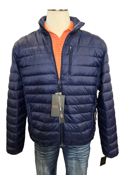 Hawke & Co Men's Navy XL Packable Down Jacket – Lightweight, Windproof, Water-Resistant
