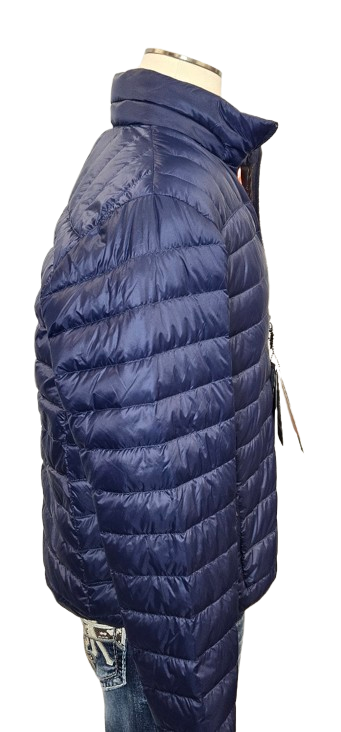Hawke & Co Men's Navy XL Packable Down Jacket – Lightweight, Windproof, Water-Resistant