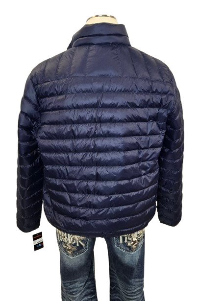 Hawke & Co Men's Navy XL Packable Down Jacket – Lightweight, Windproof, Water-Resistant