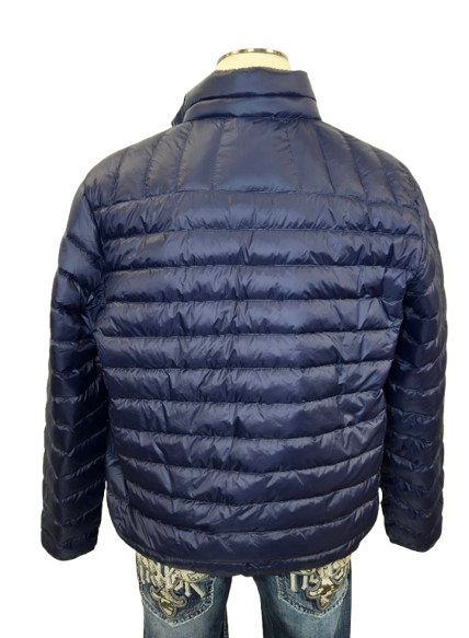 Hawke & Co Men's Navy XL Packable Down Jacket – Lightweight, Windproof, Water-Resistant