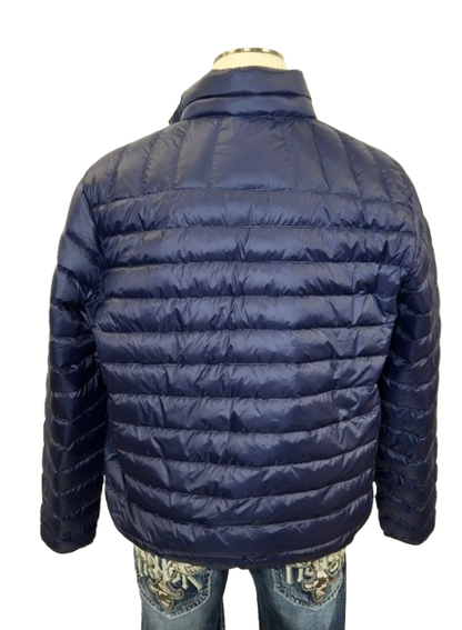Hawke & Co Men's Navy XL Packable Down Jacket – Lightweight, Windproof, Water-Resistant