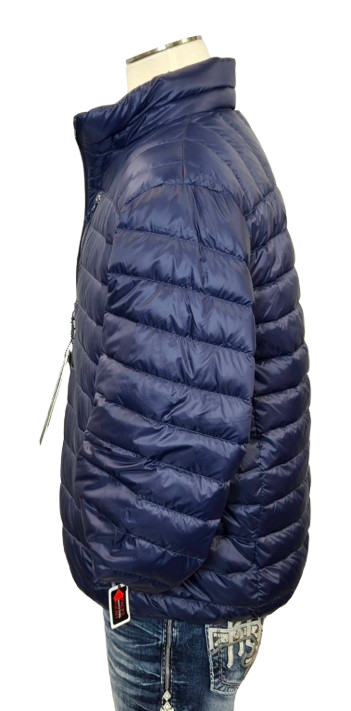 Hawke & Co Men's Navy XL Packable Down Jacket – Lightweight, Windproof, Water-Resistant