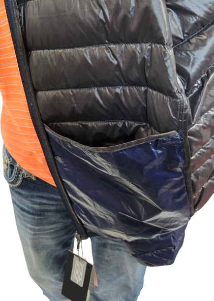 Hawke & Co Men's Navy XL Packable Down Jacket – Lightweight, Windproof, Water-Resistant