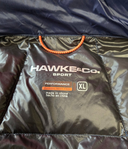 Hawke & Co Men's Navy XL Packable Down Jacket – Lightweight, Windproof, Water-Resistant