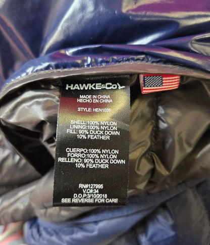 Hawke & Co Men's Navy XL Packable Down Jacket – Lightweight, Windproof, Water-Resistant