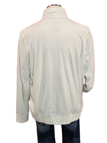 Fila Creamy White Velour Track Jacket – Retro Sporty Style, 2X, Ribbed Cuffs