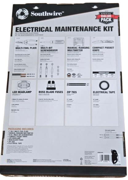 Electrical Maintenance Tool Kit – Multimeter, Multi-Tool, Screwdriver, Knife & LED Headlamp