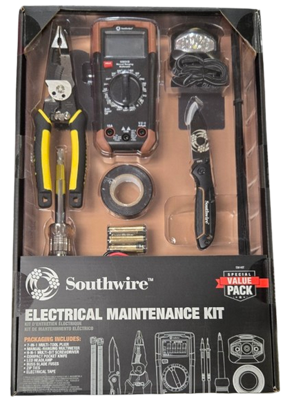 Electrical Maintenance Tool Kit – Multimeter, Multi-Tool, Screwdriver, Knife & LED Headlamp