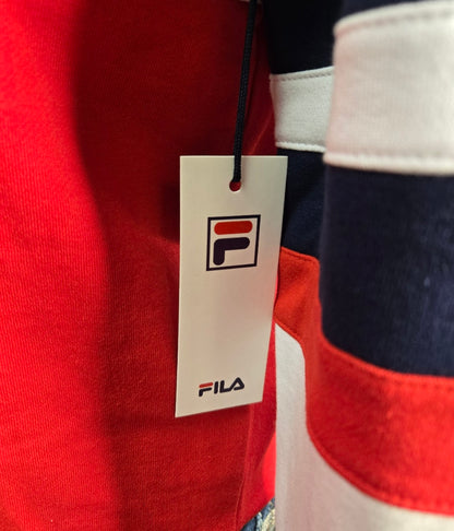 FILA Men’s Colorblock Logo Sweatshirt – Navy/White/Red Long Sleeve Pullover