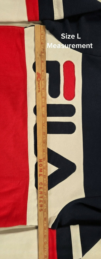 FILA Men’s Colorblock Logo Sweatshirt – Navy/White/Red Long Sleeve Pullover