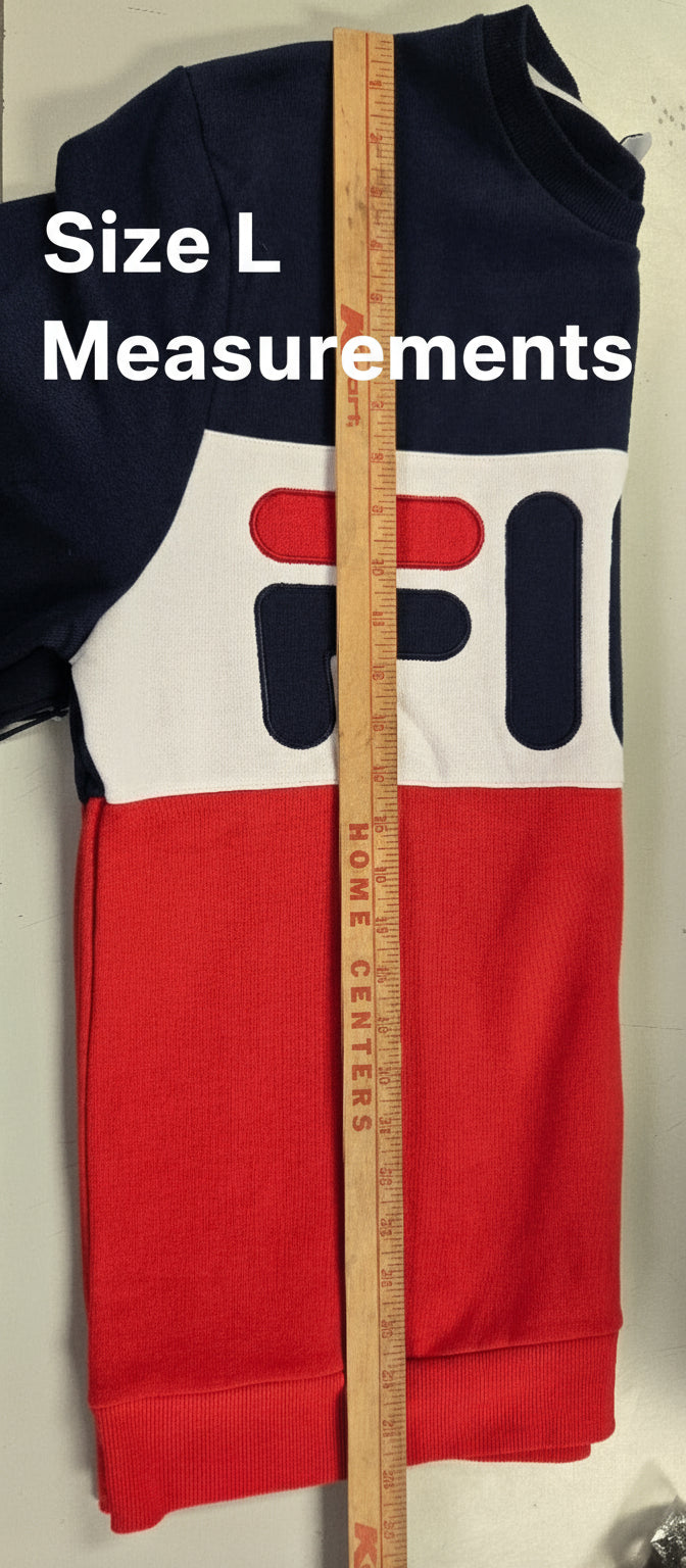 FILA Men’s Colorblock Logo Sweatshirt – Navy/White/Red Long Sleeve Pullover