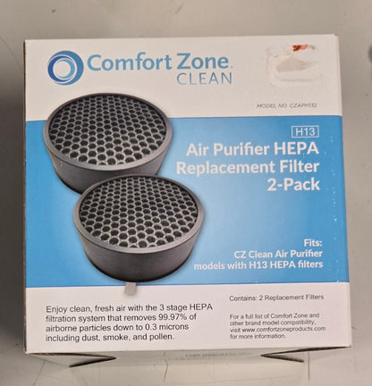 Comfort Zone HEPA Air Purifier Replacement Filter 2-Pack – Fits H13 Models | CZAPH132