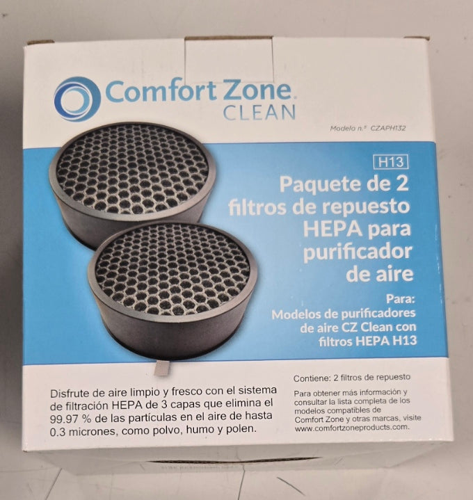 Comfort Zone HEPA Air Purifier Replacement Filter 2-Pack – Fits H13 Models | CZAPH132