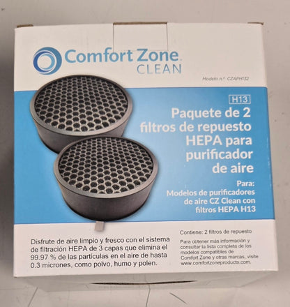 Comfort Zone HEPA Air Purifier Replacement Filter 2-Pack – Fits H13 Models | CZAPH132