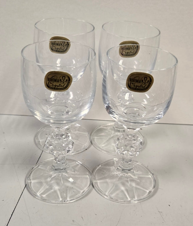 Bohemia Claudia Fine Lead Crystal Cordial Glasses – Set of 4, 2.5 oz | Made in Czechoslovakia