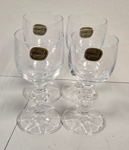 Bohemia Claudia Fine Lead Crystal Cordial Glasses – Set of 4, 2.5 oz | Made in Czechoslovakia