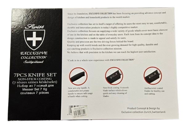 Swiss Exclusive Collection 7 PCS Knife Set Non-Stick Coating