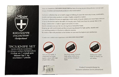 Swiss Exclusive Collection 7 PCS Knife Set Non-Stick Coating