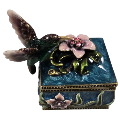 Cherished treasures, jeweled collection, hummingbird trinket box
