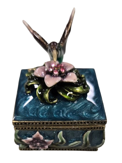 Cherished treasures, jeweled collection, hummingbird trinket box